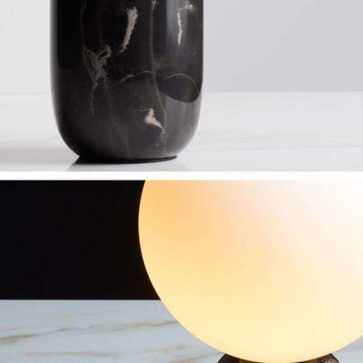 E27 White Black Marble Base Table Lamp 3000k To 6500K For Home Hotel