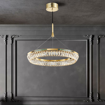 3000K To 6500K Three Ring Crystal Commercial Chandelier LED Source K9 Crystal