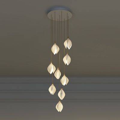 G9 Petal Pendant Ceiling Light Multi Size Ceramic Flower Pendant Light 85V To 265V