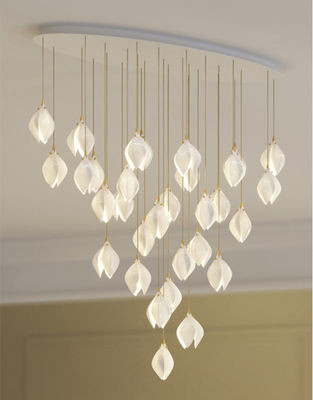 G9 Petal Pendant Ceiling Light Multi Size Ceramic Flower Pendant Light 85V To 265V