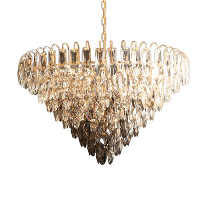 Smoky Diamond Shaped Crystal Chandelier Ceiling Light E14 High Brightness