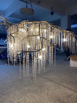 Engineering Customized Pendant Lamp Modern K9 Crystal Raindrop Extra Large Chandeliers