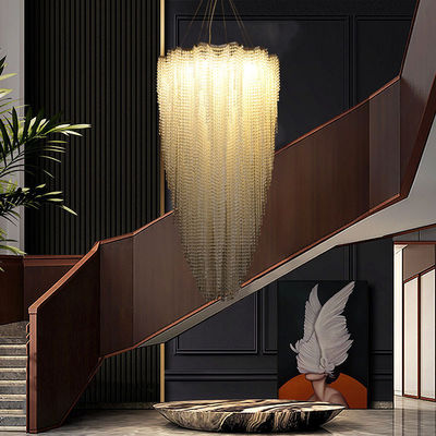 Durable LED Custom Crystal Chandeliers Stainless Steel Lamp Body K9 Primary Crystal