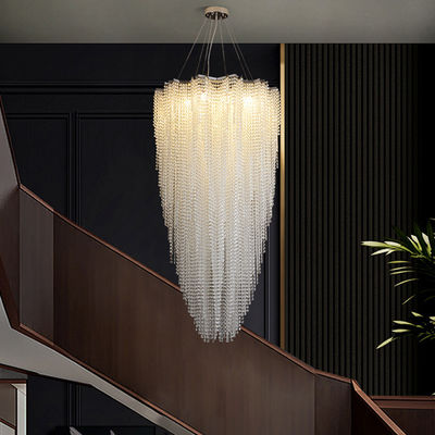 Durable LED Custom Crystal Chandeliers Stainless Steel Lamp Body K9 Primary Crystal