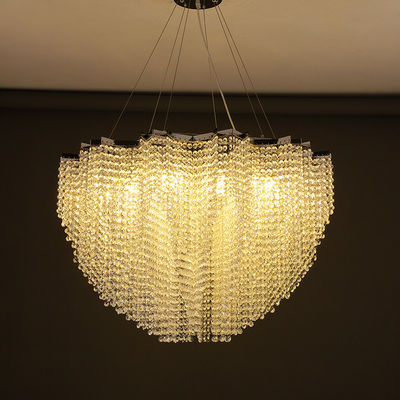 Durable LED Custom Crystal Chandeliers Stainless Steel Lamp Body K9 Primary Crystal