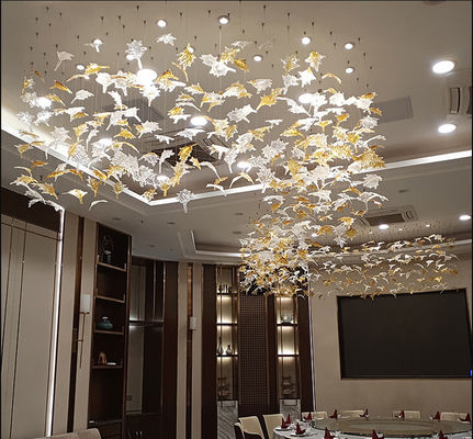 ODM Maple Leaf Chandelier Anti Glare Customized Pendant Lamp