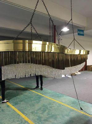 3000k Customized Pendant Lamp Crystal Glass Flush Mount High Ceilings Chandeliers