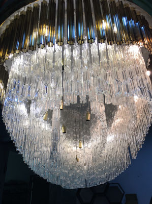 3000k Customized Pendant Lamp Crystal Glass Flush Mount High Ceilings Chandeliers