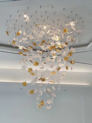 ODM Maple Leaf Chandelier Anti Glare Customized Pendant Lamp