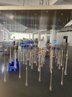 Modern Light Luxury Long Water Drop Chandelier For Duplex Villa Staircase