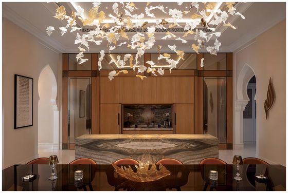 Non Standard Customized Glazed Maple Leaf Chandelier Hotel Banquet Art Decoration Engineering Light