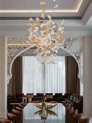 Non Standard Customized Glazed Maple Leaf Chandelier Hotel Banquet Art Decoration Engineering Light