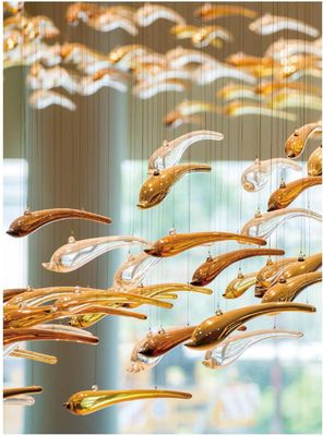 Glaze Art Ocean Theme Glass Fish Chandelier Creative Decorative Chandelier