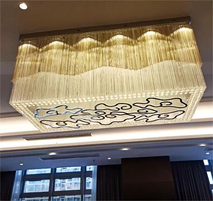 LED Chinese Style Xiangyun Design Custom Crystal High Ceilings Chandeliers