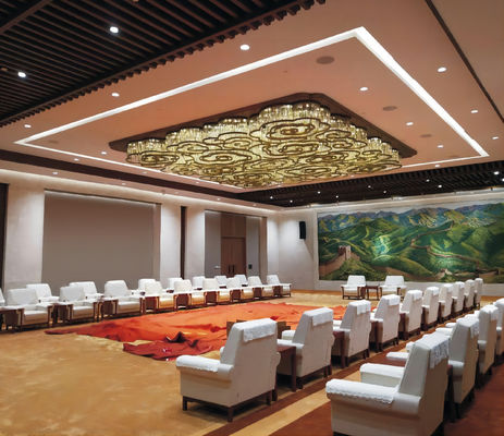 LED Chinese Style Xiangyun Design Custom Crystal High Ceilings Chandeliers