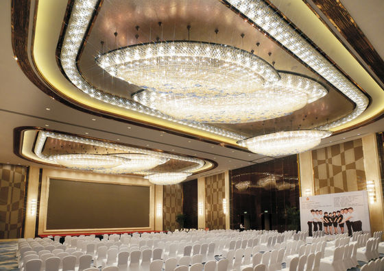 Customized Large Foyer Chandelier K9 Crystals Pendant Lighting Fixture Boat Style