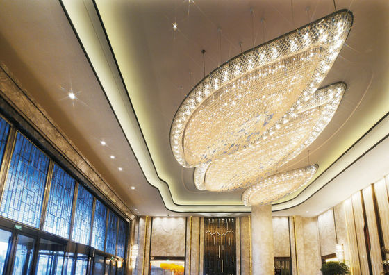 Customized Large Foyer Chandelier K9 Crystals Pendant Lighting Fixture Boat Style