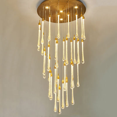 Electroplated Mirror American Water Drop Crystal Chandelier For High Ceilings