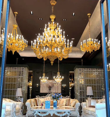 Hotels Luxury Golden Extra Large Chandeliers For High Ceilings