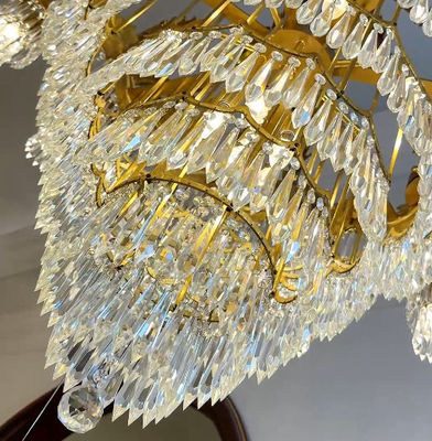 Modern Crystal Large Foyer Chandelier For High Ceilings Europe And America