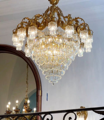 Modern Crystal Large Foyer Chandelier For High Ceilings Europe And America