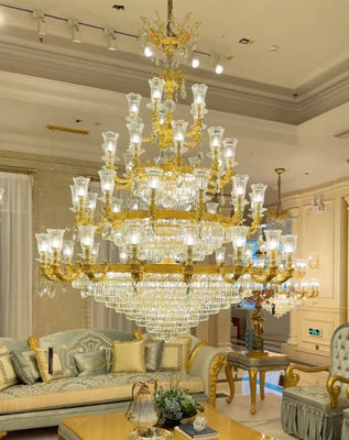 OEM ODM Luxury Large Contemporary Foyer Chandeliers With High Grade Crystal