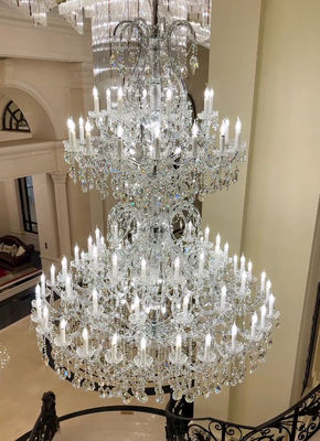 Realistic Transparent Large Chandeliers For Two Story Foyers Europe And America