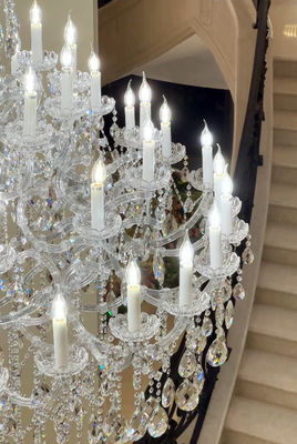 Realistic Transparent Large Chandeliers For Two Story Foyers Europe And America