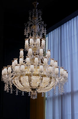 High Ceilinged Modern Large Crystal Chandelier