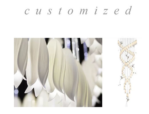 New Design High Ceiling Decor Luxury Chandeliers Modeling Villa Staircase Ceramic Flower Pendant Light