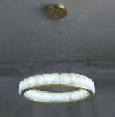 Customized Nordic Style Circular Lighting Alabaster Modern Pendant Light For Foyer And Staircase Area