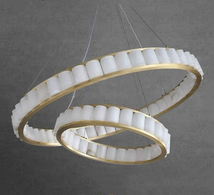Customized Nordic Style Circular Lighting Alabaster Modern Pendant Light For Foyer And Staircase Area