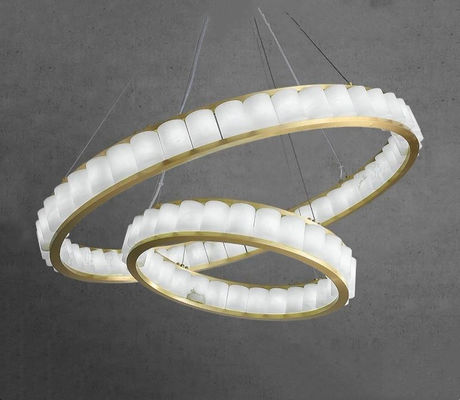 Customized Nordic Style Circular Lighting Alabaster Modern Pendant Light For Foyer And Staircase Area