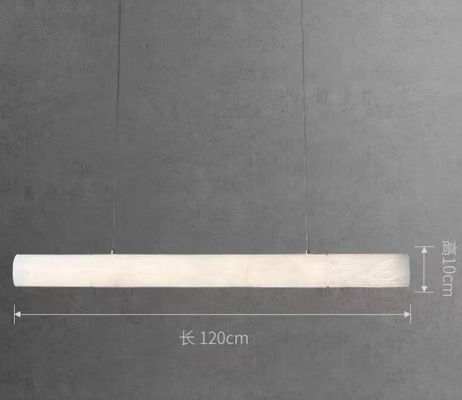 Custom Hotel Indoor Deco Modern Hanging Dining Room Pendant Light Nordic Luxury Brass Alabaster Linear Big Chandelier
