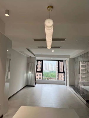 Custom Hotel Indoor Deco Modern Hanging Dining Room Pendant Light Nordic Luxury Brass Alabaster Linear Big Chandelier