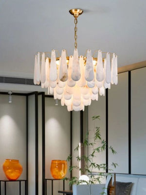 Modern Minimalist Alabaster Chandelier Living Room Chandeliers Light Luxury Villa Dining Room Bedroom Decorative Pendant Lamp
