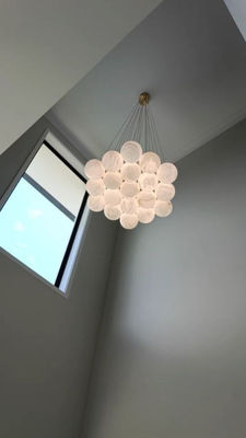 Custom Round Alabaster Ball Stairs Decorative Chandelier Natural Marble Led Chandelier Lighting