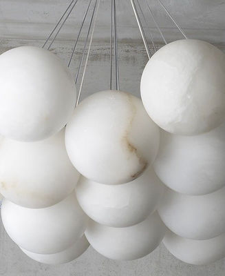 Custom Round Alabaster Ball Stairs Decorative Chandelier Natural Marble Led Chandelier Lighting