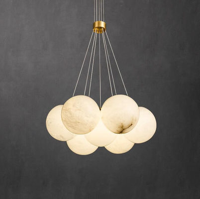 Custom Round Alabaster Ball Stairs Decorative Chandelier Natural Marble Led Chandelier Lighting