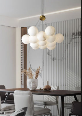 Custom Round Alabaster Ball Stairs Decorative Chandelier Natural Marble Led Chandelier Lighting