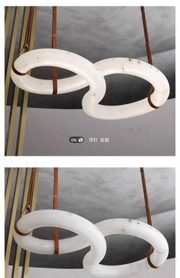 Modern Figure Eight Shape Design Living Room Kitchen Island Spanish Natural Alabaster Chandelier Pendant Lights