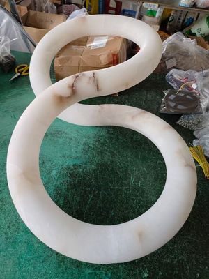Modern Figure Eight Shape Design Living Room Kitchen Island Spanish Natural Alabaster Chandelier Pendant Lights
