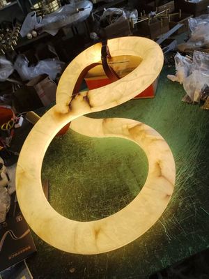 Modern Figure Eight Shape Design Living Room Kitchen Island Spanish Natural Alabaster Chandelier Pendant Lights