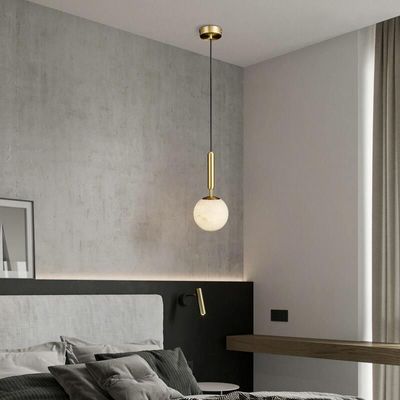 Light Luxury Simple Villa Dining Room Clothing Store Alabaster Lamp Round Balloon Spherical Chandelier