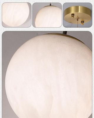 Light Luxury Simple Villa Dining Room Clothing Store Alabaster Lamp Round Balloon Spherical Chandelier
