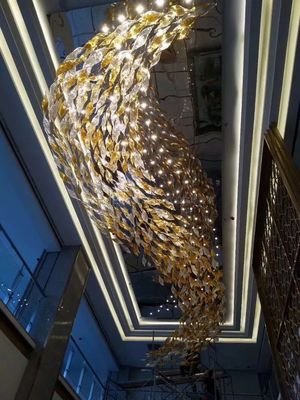 Customized Project Hotel Lobby Large Glass Modern LED Chandelier