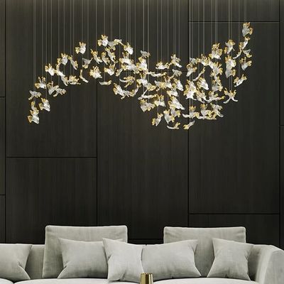 Indoor Decoration Chandelier Hotel Villa Staircase Glass LED Pendant Light