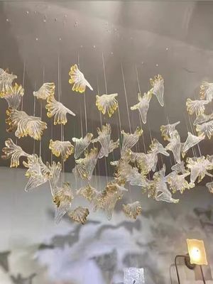Indoor Decoration Chandelier Hotel Villa Staircase Glass LED Pendant Light