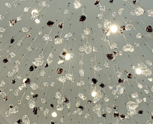 Nordic Style Modern Indoor Decoration Light Villa Mall Staircase Handmade Art Glass Chandelier Customize