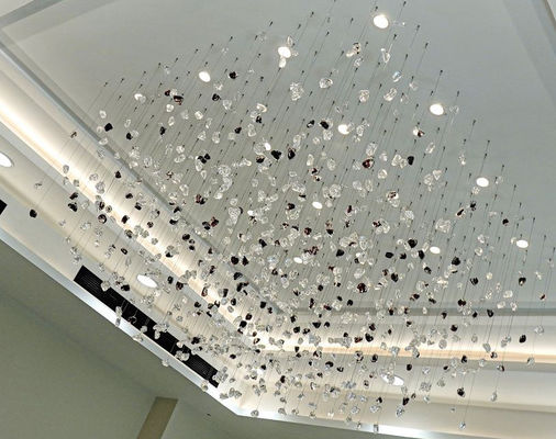 Nordic Style Modern Indoor Decoration Light Villa Mall Staircase Handmade Art Glass Chandelier Customize